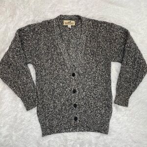 Winona Knits Womens Size M Medium Cardigan Sweater Wool Blend Black Made In USA
